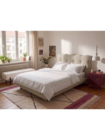 Beliani 2-tlg Doppelbett SOULISSE in Beige/Schwarz