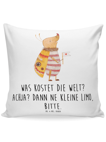 Mr. & Mrs. Panda 40x40 Kissen Nachtfalter Fähnchen mit Spruch in Weiß