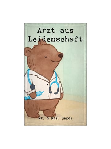 Mr. & Mrs. Panda Handtuch Arzt Leidenschaft Design mit Spruch in Weiß