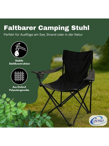 Coemo 4 Stk. Gartenstuhl faltbarer Campingstuhl  in Schwarz