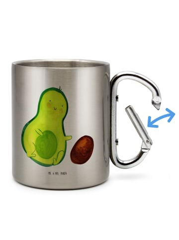 Mr. & Mrs. Panda Outdoor Tasse Avocado Kern rollt ohne Spruch in Silber