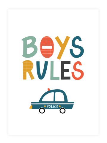 Tales by Jen Poster / Kunstdruck "Boys rules" I Ohne Rahmen