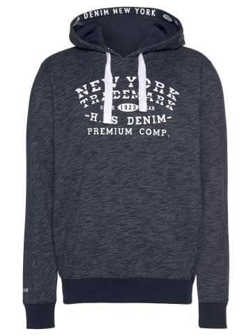 H.I.S. Kapuzensweatshirt in marine-meliert