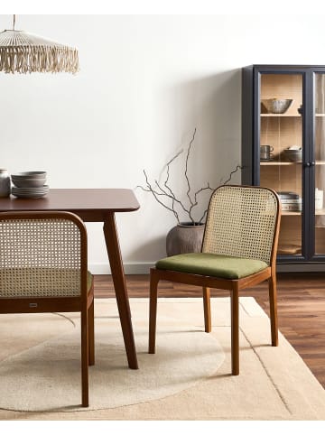 Beliani 2er-Set Esszimmerstuhl EDINA in Braun/Grün