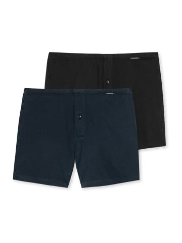 Schiesser Boxer Shorts in Schwarz, dunkelblau