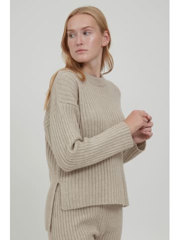 b.young Strickpullover BYNASIKA JUMPER - 20810776  Strickpullover mit gestreiftem Strukturmuster in beige
