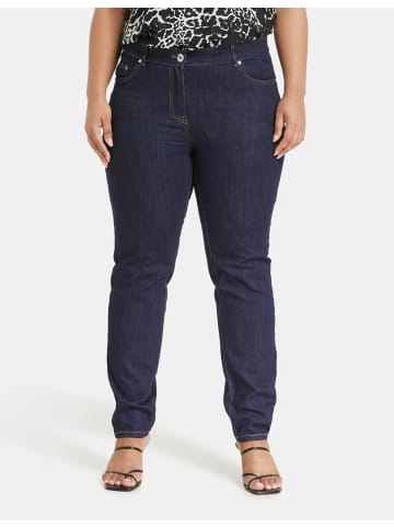 SAMOON Hose Jeans verkürzt in Raw Blue Denim