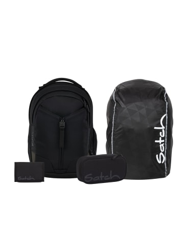 Satch Schulrucksack-Set MATCH "Blackjack" 4-teilig in Schwarz