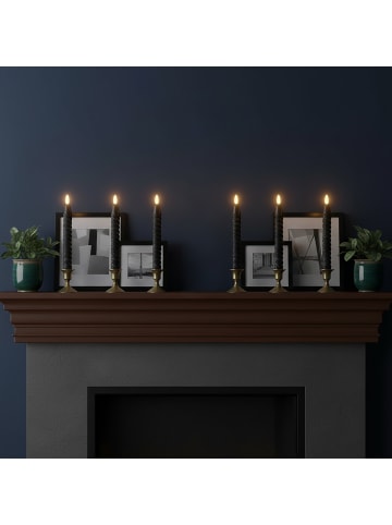 relaxdays 6 x LED Stabkerzen in Schwarz