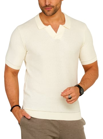 SOUL STAR Poloshirt - S2VALKA Basic Kurzarm Knit Polo Hemd Strick in Ecru