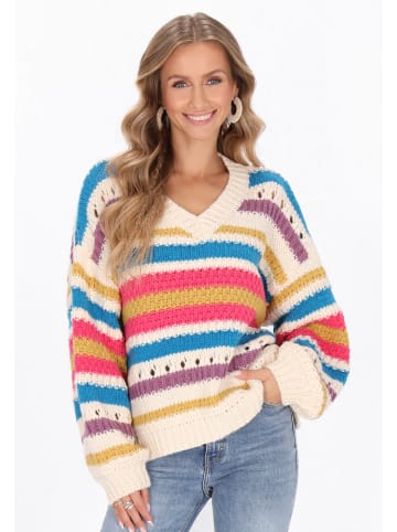 IZIA Women Sweater in offwhite multicolor