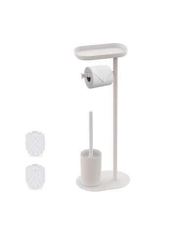 relaxdays WC Garnitur in Weiß – (B)23 x (H)65 x (T)17 cm