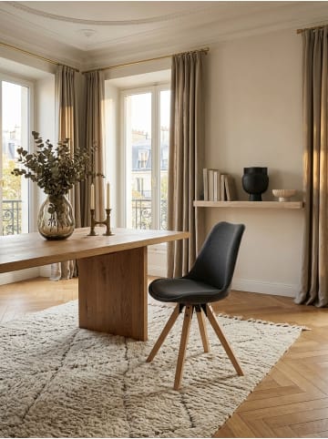 KADIMA DESIGN Esszimmerstühle 2er-Set | Stoff, Holzbeine, Skandinavischer Stil in Anthrazit