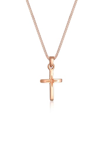 Elli Halskette 925 Sterling Silber Kreuz in Rosegold
