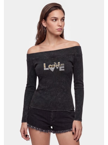myMo ROCKS Women Longsleeve in Black Stone Wash