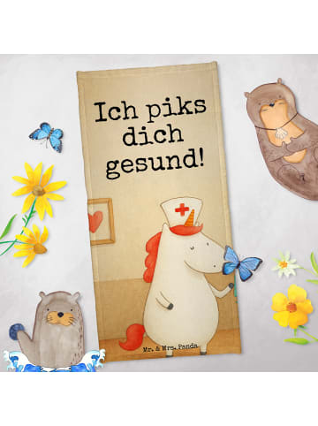 Mr. & Mrs. Panda Strandlaken Einhorn Krankenschwester Design mit... in Weiß