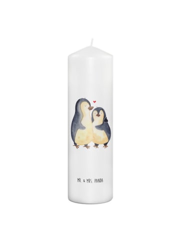 Mr. & Mrs. Panda Bedruckte Kerze Pinguin umarmen ohne Spruch in Weiß