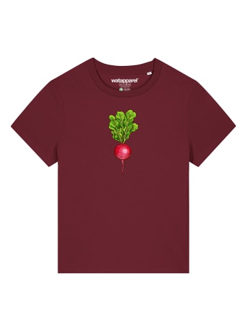 wat? Apparel T-Shirt Radieschen in Weinrot