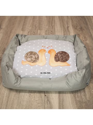 Mr. & Mrs. Panda Hundebett Schnecken Liebe ohne Spruch in Grau Pastell