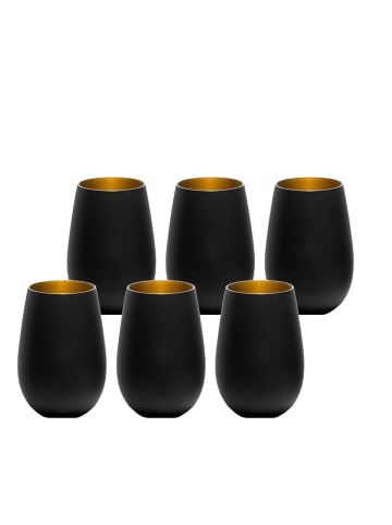 Stölzle 6er Set Becher Elements 465 ml in Schwarz-Gold