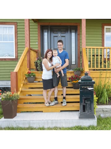 relaxdays Standbriefkasten in Grün - (B)34,5 x (H)101 x (T)31 cm