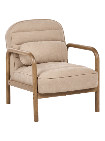Beliani Sessel AGGER in Beige/Braun - (W) 67 x (H) 78 x (L) 81 cm