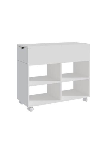 relaxdays Rollcontainer in Weiß - (B)70 x (H)61 x (T)30 cm