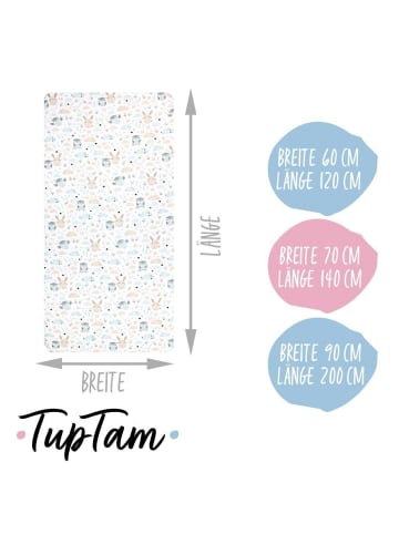 TupTam Baby Kinder Spannbettlaken 2er Pack in beige/grau