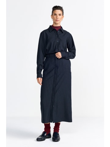 Rich & Royal Pinstripe Blouse in Midnight Blue