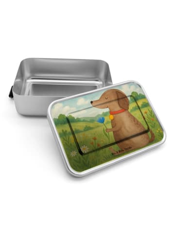 Mr. & Mrs. Panda Bento Box Hund Blume Design ohne Spruch in Weiß
