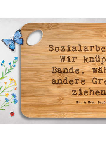 Mr. & Mrs. Panda Holzbrett Spruch Sozialarbeiterin Einheite knüpfen... in Braun