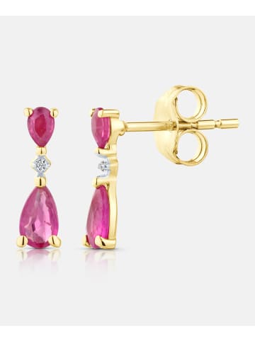 Diamant L'éternel Ohrhänger, mit Rubin, 375 Gelbgold