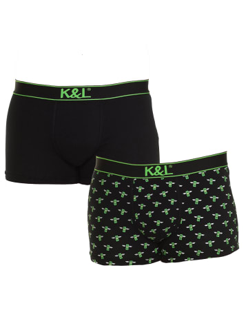 Kisses and Love 2er-Set: Boxershorts in Black