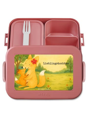 Mr. & Mrs. Panda Brotdose Fuchs Mama Design mit Spruch in Rot Pastell
