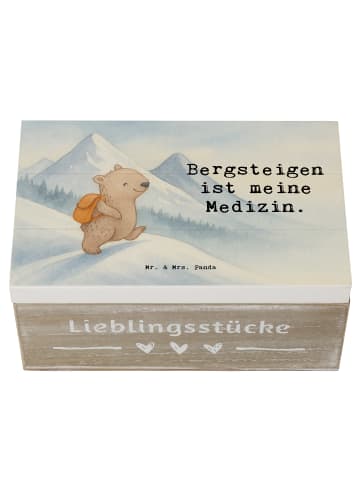 Mr. & Mrs. Panda Box Bär Bergsteigen Design mit Spruch in Weiß