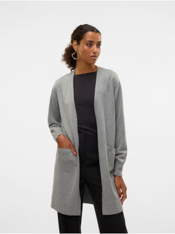 Vero Moda Damen Cardigan lange Strickjacke loose fit in Grau-3