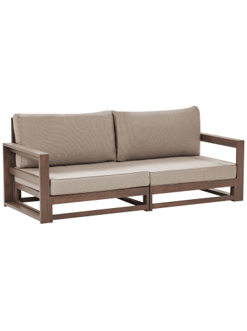 Beliani Gartensofa TIMOR in Braun/Grau/Beige - (W) 184 x (H) 72 x (L) 75 cm