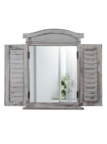 MCW Wandspiegel mit Fensterläden, Grau shabby