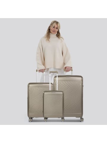 PICARD Vienna 4 Rollen Kofferset 3-teilig mit Dehnfalte champagner
