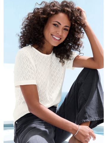 Vivance by Lascana Kurzarmshirt in creme, schwarz