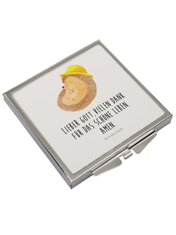 Mr. & Mrs. Panda Schminkspiegel Igel Beten mit Spruch in Weiß