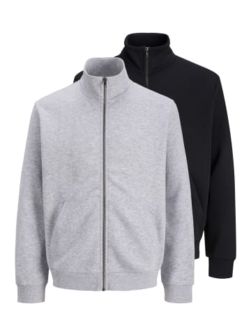 Jack & Jones Sweatjacke Bradley in Schwarz / hellgrau
