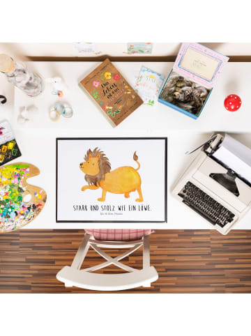 Mr. & Mrs. Panda schreibauflage Sternzeichen Löwe mit Spruch in Weiß