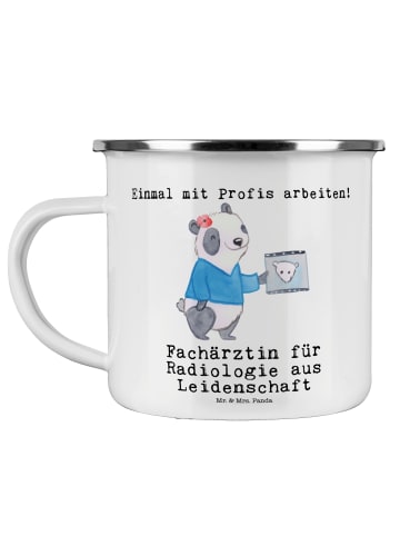 Mr. & Mrs. Panda Emaille Tasse Fachärztin für Radiologie Leidens... in Weiß