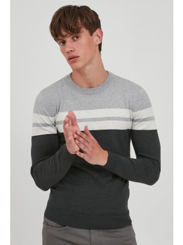BLEND Strickpullover BHNarius 20713948 ME Feinstrick Pullover im Colorblock Design in Grau