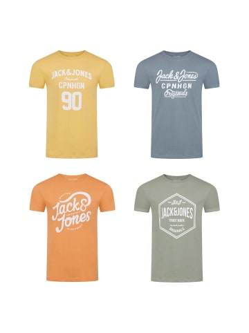 Jack & Jones T-Shirt JJLINO 4er Pack in Mehrfarbig