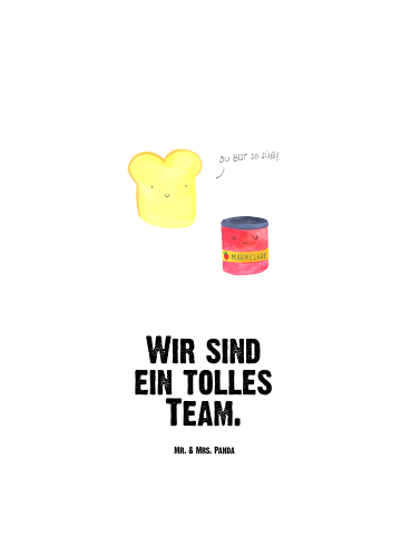 Mr. & Mrs. Panda Getränkeflasche Toast Marmelade mit Spruch in Weiß