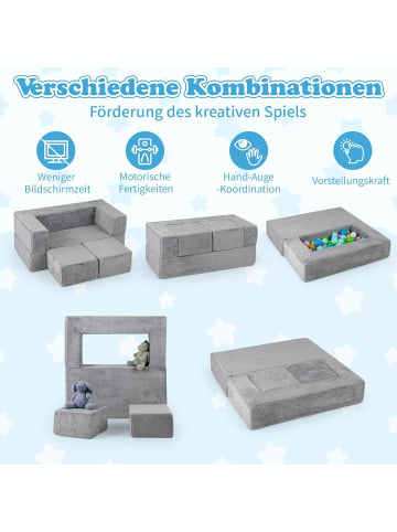 COSTWAY Modulares Kindersofa in Grau