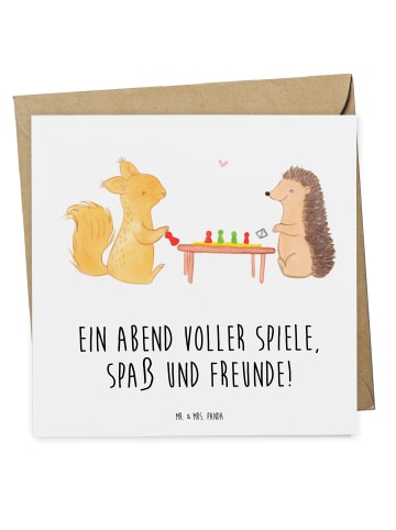 Mr. & Mrs. Panda Geschenk Gutschein Spieleabend Freude mit Spruch in Weiß