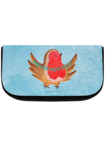 Mr. & Mrs. Panda Kulturbeutel Rotkehlchen Weihnachten ohne Spruch in Eisblau